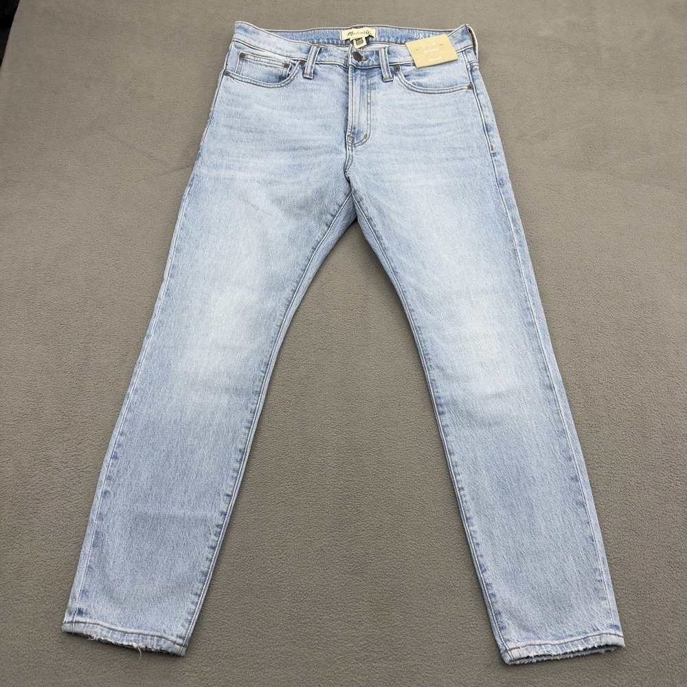 Madewell Skinny Jeans Mens 31x28 Blue Becklow Light Wash Authentic Flex Comfort